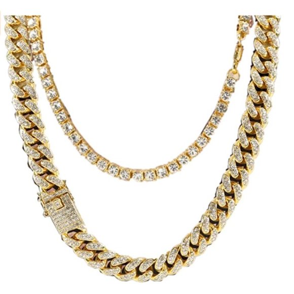 Necklaces Men's 18K Gold Plated - Picture 1 of 2